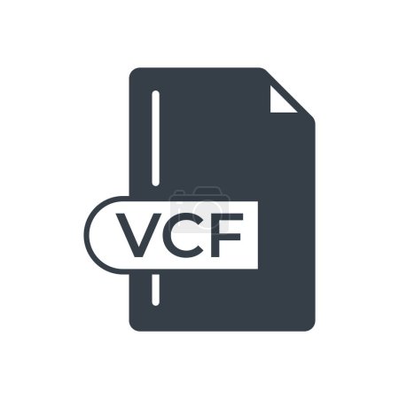 VCF File Format Icon. VCF extension line icon.