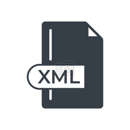 XML File Format Icon. XML extension filled icon.