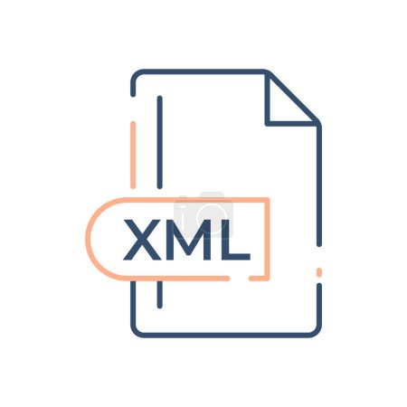 XML File Format Icon. XML extension line icon.