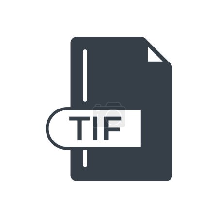 Illustration for TIF File Format Icon. TIF extension filled icon. - Royalty Free Image