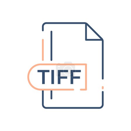 Format de fichier TIFF Icône. icône de ligne d'extension TIFF.