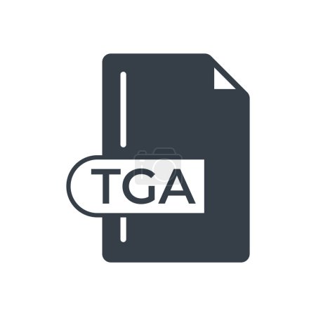 Illustration for TGA File Format Icon. TGA extension filled icon. - Royalty Free Image