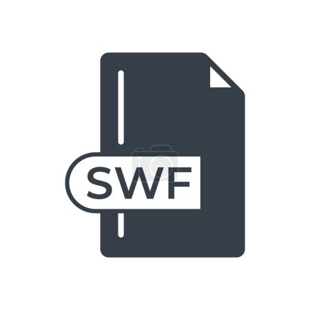 SWF-Dateiformat-Symbol. SWF-Erweiterung gefüllt Symbol.