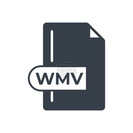WMV File Format Icon. WMV extension filled icon.