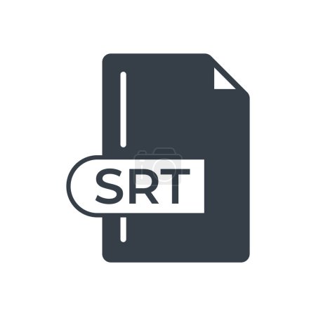 SRT File Format Icon. SRT extension filled icon.