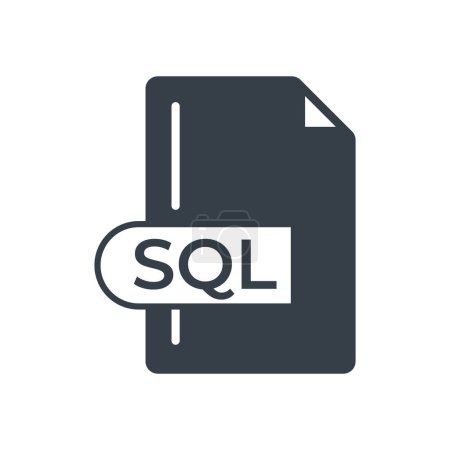 SQL File Format Icon. SQL extension filled icon.