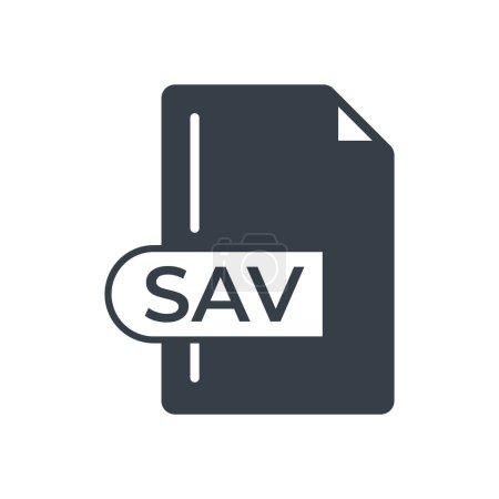 SAV File Format Icon. SAV extension filled icon.