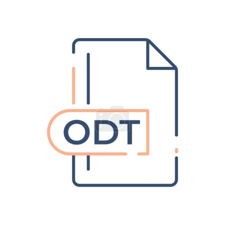 ODT File Format Icon. ODT extension line icon.