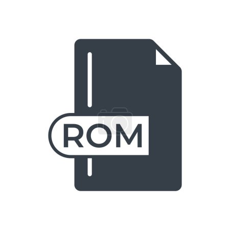 ROM File Format Icon. ROM extension filled icon.