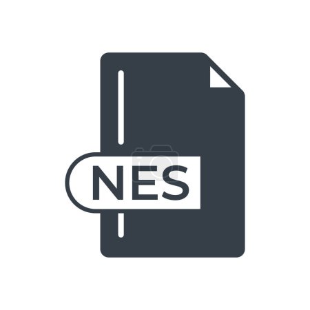 NES File Format Icon. NES extension filled icon.