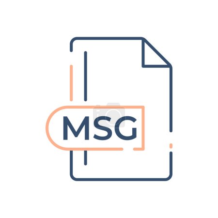 MSG File Format Icon. MSG extension line icon.