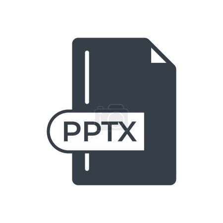 PPTX File Format Icon. PPTX extension filled icon.