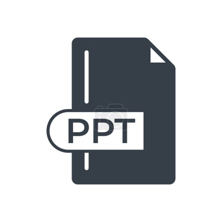 Icono de formato de archivo PPT. PPT extensión llena icono.