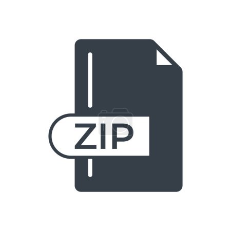 Ilustración de Icono de formato de archivo ZIP. Icono lleno de extensión ZIP. - Imagen libre de derechos