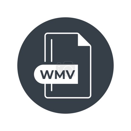 Icône Format de fichier WMV. icône remplie d'extension WMV.