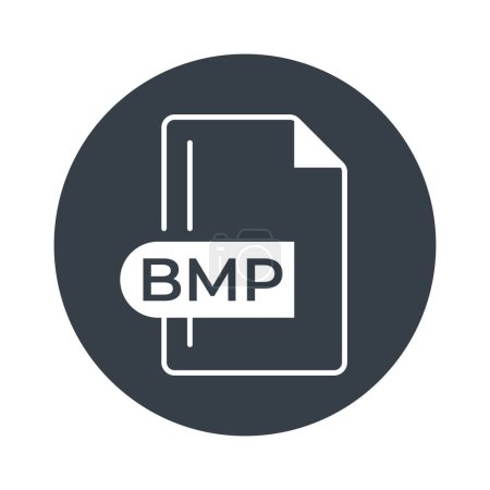 Illustration for BMP File Format Icon. Bitmap image file extension filled icon. - Royalty Free Image