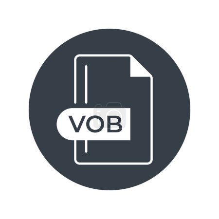 VOB File Format Icon. VOB extension filled icon.