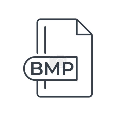 Illustration for BMP File Format Icon. Bitmap image file extension line icon. - Royalty Free Image