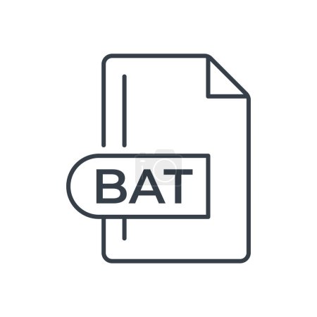 Icono de formato de archivo BAT. Extensión de formato de archivo por lotes icono lleno.