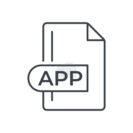 APP File Format Icon. APP extension line icon.