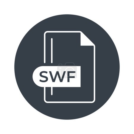 SWF-Dateiformat-Symbol. SWF-Erweiterung gefüllt Symbol.