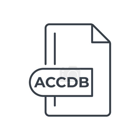 Icono de formato de archivo ACCDB. ACCDB icono de línea de extensión.