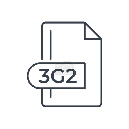 3G2 File Format Icon. 3G2 extension line icon.