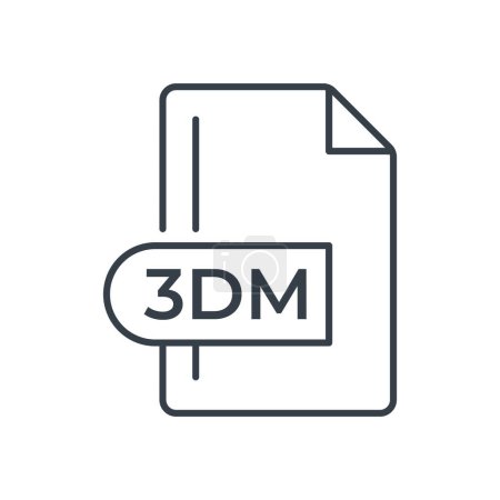 Icono de formato de archivo 3DM. 3DM icono de línea de extensión.