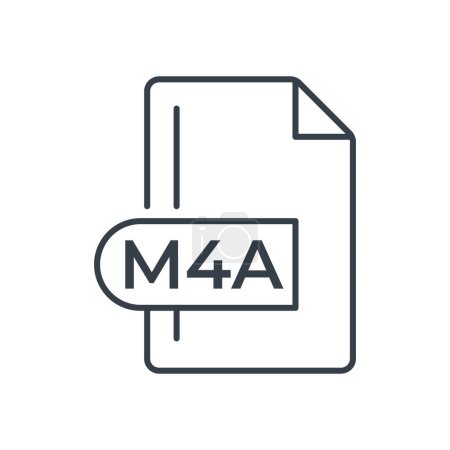 Illustration for M4A File Format Icon. M4A extension line icon. - Royalty Free Image