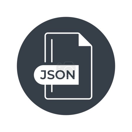 JSON Dateiformat-Symbol. JSON Erweiterung gefüllt Symbol.