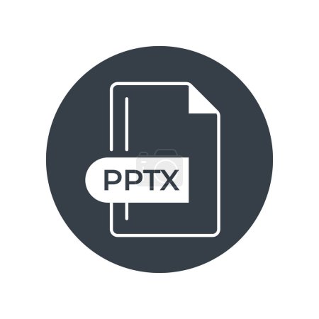 PPTX File Format Icon. PPTX extension filled icon.