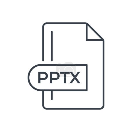 PPTX File Format Icon. PPTX extension line icon.