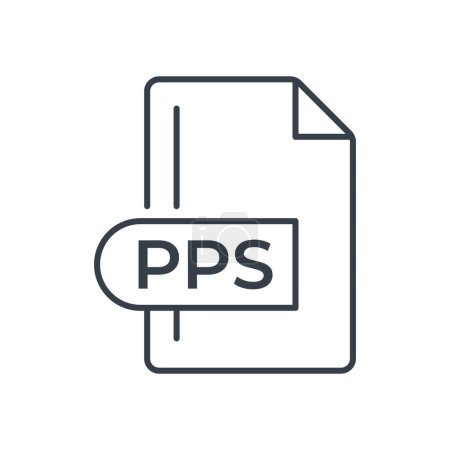 PPS File Format Icon. PPS extension line icon.