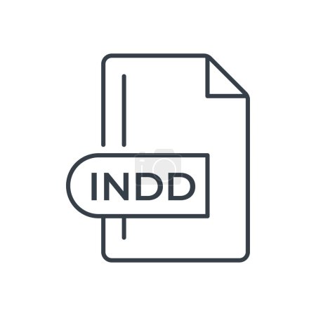 INDD Icon. INDD File Format extension line icon.