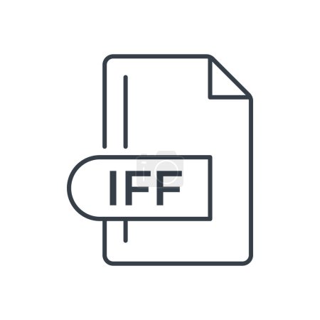 Illustration for IFF File Format Icon. IFF extension line icon. - Royalty Free Image
