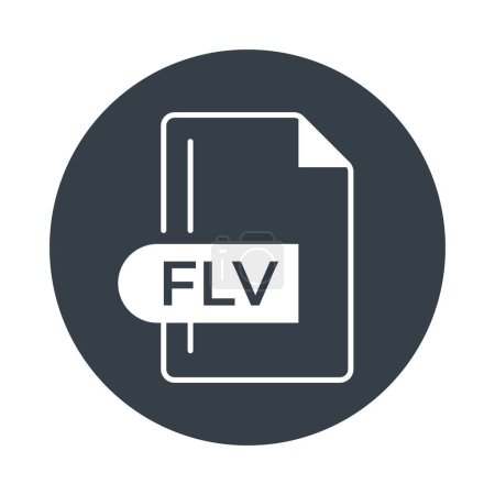 FLV File Format Icon. FLV extension filled icon.