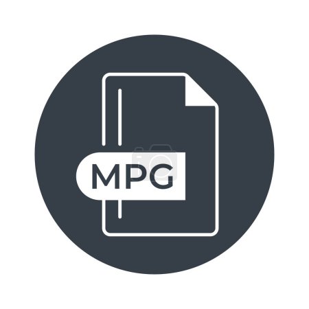MPG-Dateiformat-Symbol. MPG-Erweiterung gefüllt Symbol.