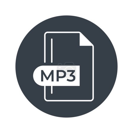 Icon im MP3-Dateiformat. Symbol mit MP3-Erweiterung gefüllt.