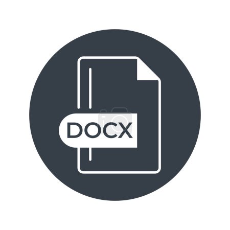 DOCX Icono de formato de archivo. DOCX extensión llena icono.