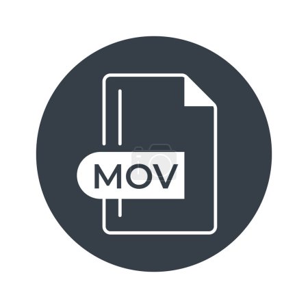 Illustration for MOV File Format Icon. MOV extension filled icon. - Royalty Free Image