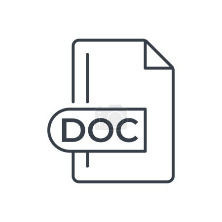 DOC File Format Icon. DOC extension line icon.