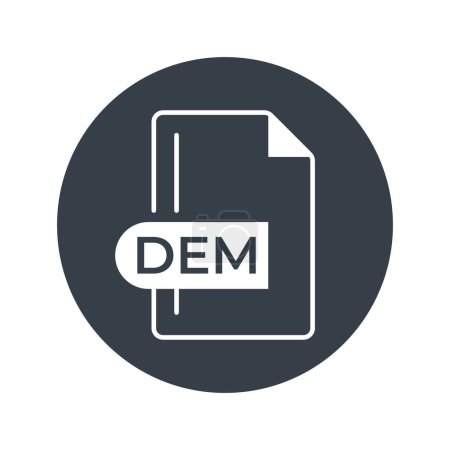 Icono de formato de archivo DEM. Icono lleno de extensión DEM.