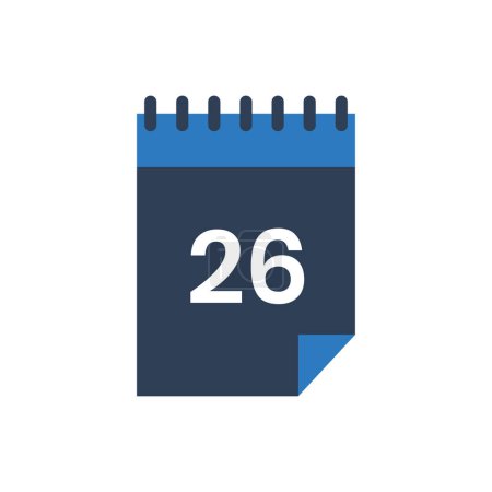 26 Icono de calendario, 26 Icono de fecha para pictograma de icono de cita