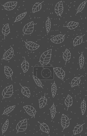 Illustration for White leaf silhouette background on dark gray - Royalty Free Image