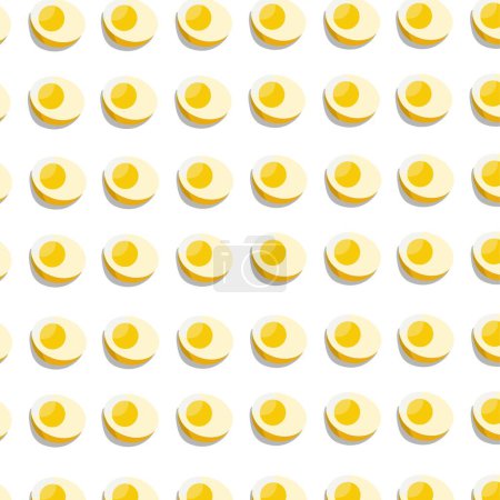 motif of lots of boiled eggs on a white background