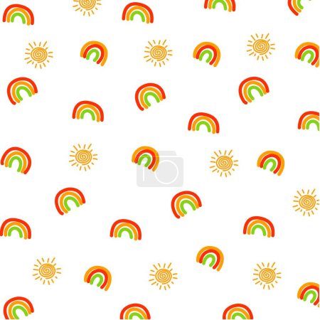 Téléchargez les photos : Mignon arc-en-ciel et fond de soleil sur blanc - en image libre de droit