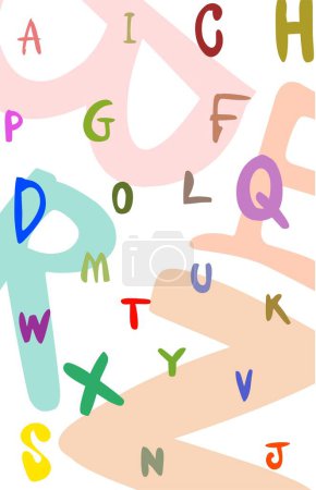 Téléchargez les photos : Alphabet fond de lettre avec de jolies décorations colorées - en image libre de droit