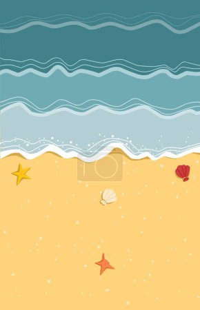 Téléchargez les photos : Fond de plage avec étoiles de mer et coquillages de sable - en image libre de droit