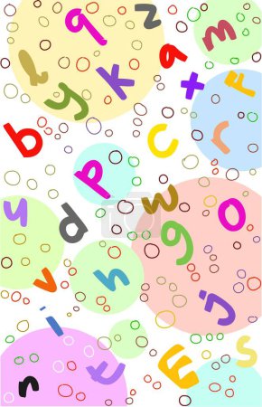 Téléchargez les photos : Alphabet fond de lettre avec de jolies décorations colorées - en image libre de droit