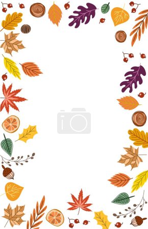 Téléchargez les photos : Cadre de différents types de feuilles sèches en automne sur blanc - en image libre de droit